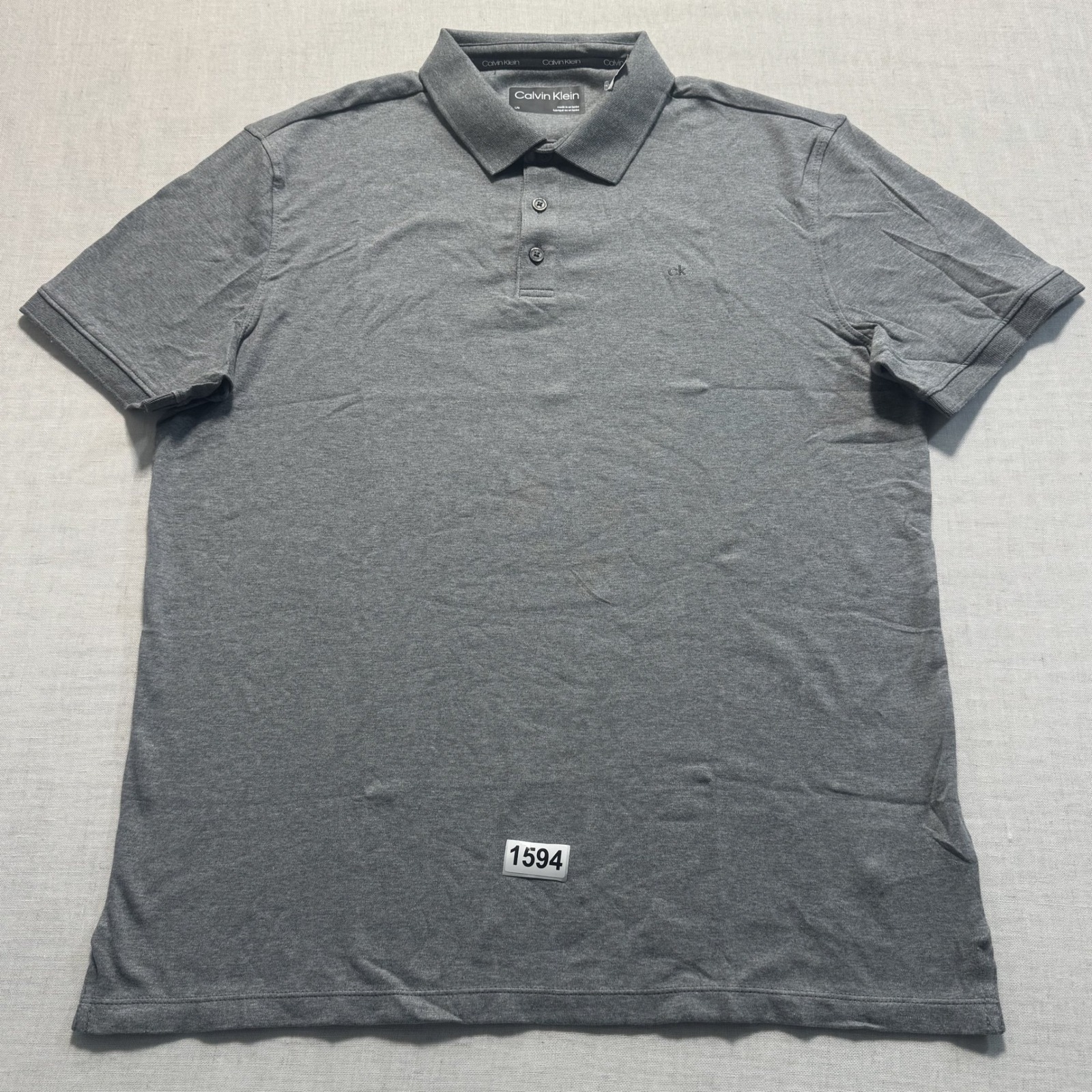 Calvin Klein Polo Shirt Men Sz Large Grey New With Tags